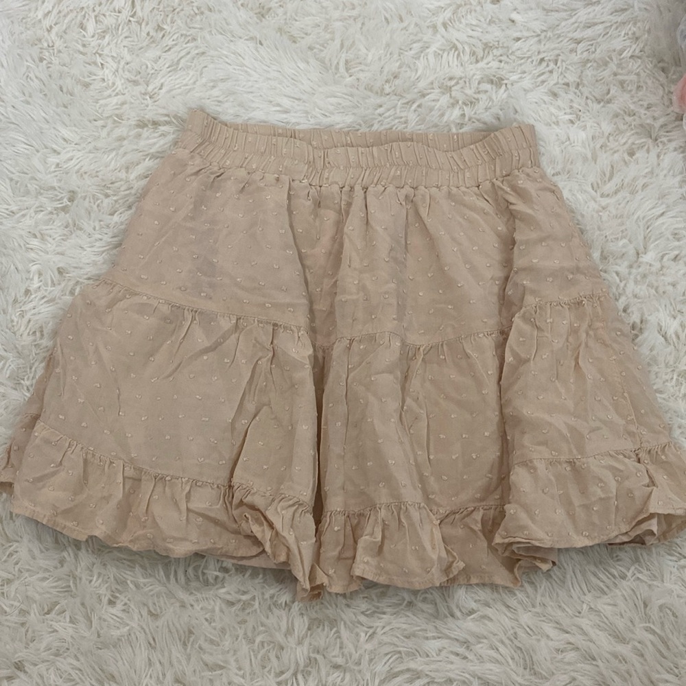 peach flowy skirt